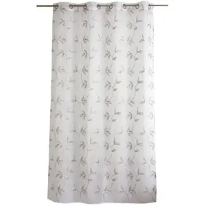 Voilage Brodé Blanc Et Beige 140 X 240 Cm