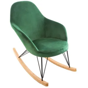 Comparateur de prix : Atmosphera - Rocking chair en velours Ewan - Vert