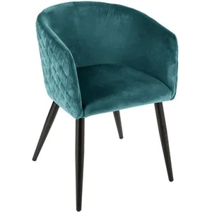 Comparateur de prix : Atmosphera - Fauteuil en velours Marlo - Bleu canard