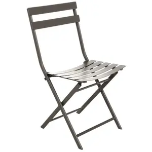 Comparateur de prix : Chaise pliante en métal - HESPERIDE - Greensboro - Gris - Pliable - L. 51 x l. 42 x H. 81 cm