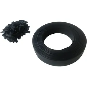 Lot de 10 Kits lamelles occultantes PVC avec clip de fixation de 50 m pour grillage rigides - Gris foncé pas cher