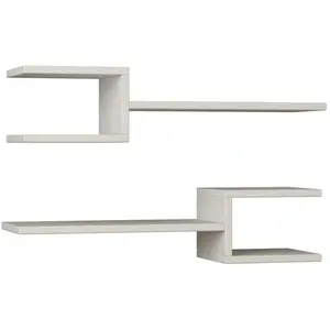 Toilinux Etagère murale - Fork - Blanc - Mélamine - Scandinave - Moderne pas cher