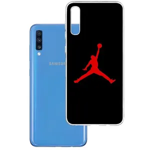 Coque pour Samsung Galaxy A70 - Jordan Basketball Logo Noir pas cher