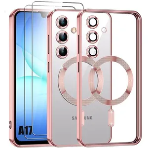 Coque de Protection - BOOLING - Samsung Galaxy A17 5G/4G - Anneau Magnétique - Rose - 2 Verres Trempés pas cher