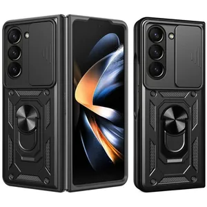 Coque pour Samsung Galaxy Z Fold 7 - BOOLING - Antichoc avec Anneau Rotatif Protection Caméra - Noir pas cher