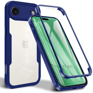 Coque pour iPhone Air - BOOLING - Protection Intégrale Avant TPU et Arrière PC - Bleu Marine pas cher