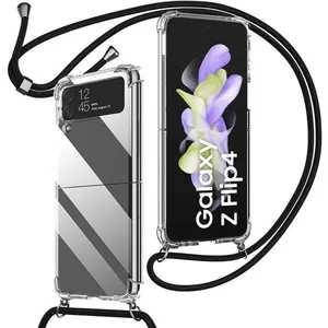 BOOLING Coque Cordon pour Samsung Galaxy Z Flip 4, Transparente Renforcé Anti-Rayure avec Cordon NoirVendu parcdiscount