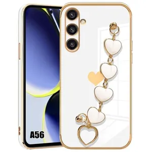 Coque pour Samsung Galaxy A56 5G - BOOLING - Protection Anti-Rayures Ultra Slim avec Bracelet - Blanc pas cher