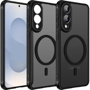 Coque pour Samsung Galaxy S25 Edge - BOOLING - avec Anneau Magnétique et Protection Caméra - Noir pas cher