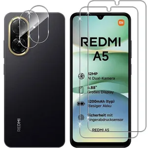 E.F.CONNECTION 2 Verres Trempés Ecran et 2 Vitres Caméra Arrière pour Xiaomi Redmi A5 4G - Protection Anti-Rayures pas cher