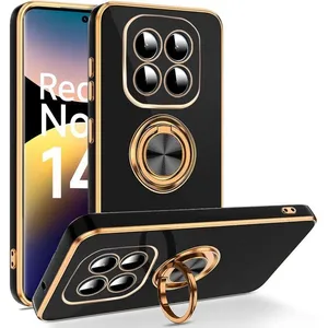 E.F.CONNECTION Coque pour Xiaomi Redmi Note 14 Pro 5G (pas pour 4G) - Protection Antichoc avec Anneau Noir pas cher