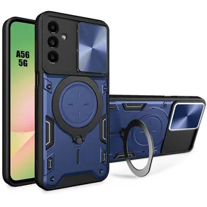 Coque pour Samsung Galaxy A56 5G - BOOLING - Antichoc Renforcé Anneau Arrière - Bleu Marine pas cher