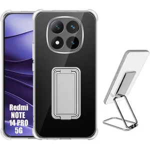 Coque pour Xiaomi Redmi Note 14 Pro 5G (pas pour 4G) - avec Support Argenté - E.F.Connection® pas cher