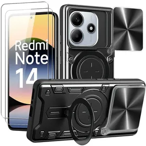 E.F.CONNECTION Coque pour Xiaomi Redmi Note 14 5G avec Cache Objectif Noir + 2 Verres Trempés pas cher