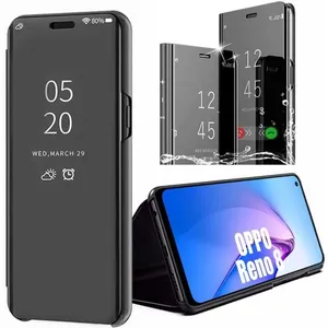 E.F.CONNECTION Coque pour OPPO Reno 8 5G Protection Avant et Arrière Smart View Souple Noir pas cher