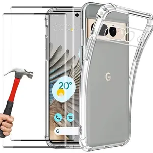 E.F.CONNECTION Coque pour Google Pixel 7 Pro - TPU Antichoc Transparente + 2 Verres Trempés Vitre ProtectionVendu parcdiscount