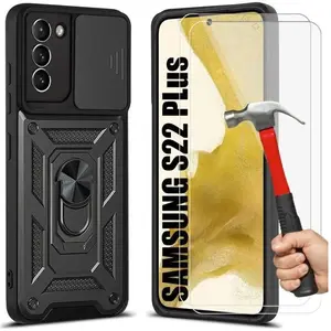 Coque de protection pour Samsung Galaxy S22+ - YIOU - Noir - Antichoc - Rigide - 2 Verres Trempés pas cher