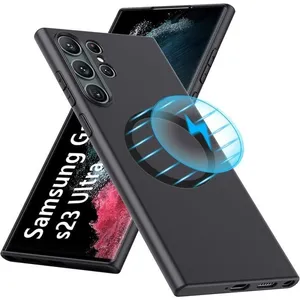 BOOLING Coque pour Samsung Galaxy S23 Ultra avec Cercle Métal Mat Noir pas cher