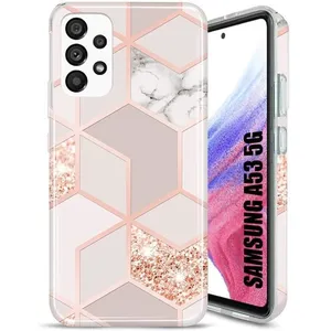 Coque pour Samsung Galaxy A53 5G - BOOLING - Motif Marbre Rose - Protection Antichoc Souple