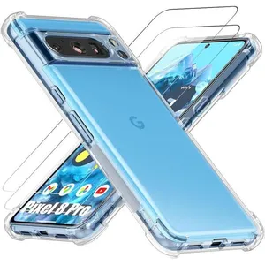 E.F.CONNECTION Coque pour Google Pixel 8 Pro - TPU Antichoc Transparente + 2 Verres Trempés Vitre Protection pas cher