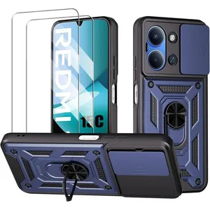 Coque Rigide - E.F.CONNECTION - pour Xiaomi Redmi 15C 4G/5G - avec Cache Caméra - Bleu Marine - 2 Vitres pas cher