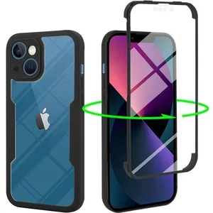 Coque de protection intégrale pour iPhone 13 (6,1 pouces) - PROSHOP - Noir - TPU + PC - Mat