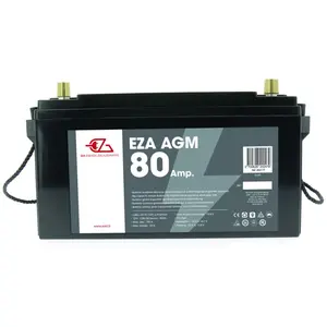EZA Batterie Auxiliaire AGM 80Ah Etanche et Sans Entretien Camping-Car pas cher