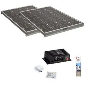 ANTARION Pack 2x Panneaux Solaires 140W + Kit de pose Solaire avec Régulateur MPPT 20A pas cher