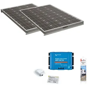 ANTARION Pack 2x Panneaux solaire 120W + Kit de pose avec régulateur de charge Victron MPPT 440W 30A pas cher