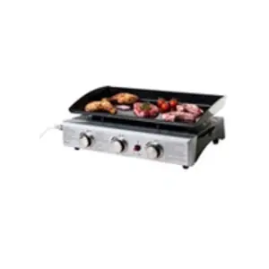 Plancha gaz - DOMOCLIP - Inox DOC277 - 7500W - Acier émaillé - 3 brûle...
