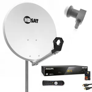 Pack HDSAT Parabole satellite acier 60cm + LNB Single + Récepteur TNTS... pas cher