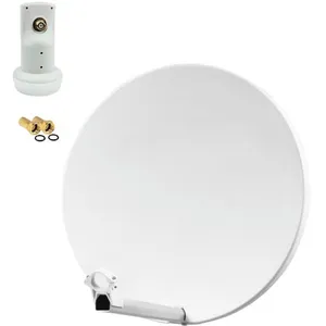 Pack HDSAT Parabole satellite fibre composite Blanche 60cm BRIDES INOX... pas cher