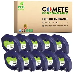 91200 10 Ruban Etiqueteuse Compatible avec DYMO LetraTag 91200 S072151... pas cher