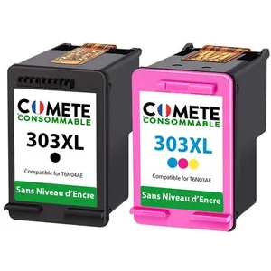COMETE - 303XL - 2 Cartouches d'encre Compatibles avec HP 303 XL - sans Niveau d'encre - Marque françaiseVendu parfnac-be