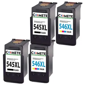 COMETE - 545XL/546XL - Pack de 4 Cartouches d'encre Compatibles avec Canon - Noir/Couleur - Marque françaiseVendu parfnac-be