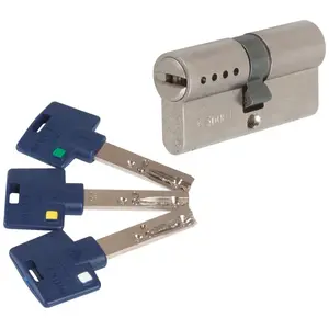 Cylindre - Mul-T-lock - 2 entrées - 50 x 45 mm - Clé incopiable réversible - Haute sécurité pas cher
