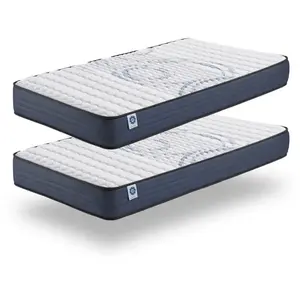 NATURALEX Pack de 2 matelas Perfect Sleep 90x200 cm - Soutien Blue Latex - Mousse à mémoire de forme HR - 7 Zones de Confort - 14 cm pas cher