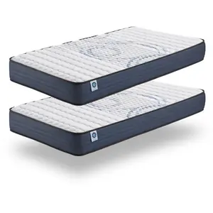 NATURALEX Pack de 2 matelas Perfect Sleep 90x190 cm - Soutien Blue Latex - Mousse à  mémoire de forme HR - 7 Zones de Confort - 14 cm pas cher