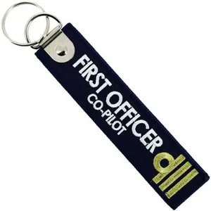 CLJ - Porte-clés - Copilote - First Officer Co-Pilot - Bleu Marine - Grades Aviation Civile - Élégance Française