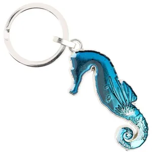 Porte-clés Tony & Paul - Hippocampe - Bleu Turquoise Translucide - Fab... pas cher