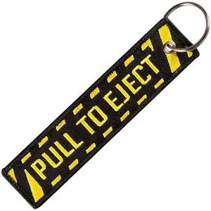 CLJ - Porte-clés - PULL TO EJECT - Noir et jaune - Sécurité aviation - Urgence