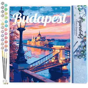Figured'Art Schilderen op Nummer Volwassenen canvas Reisposter Boedape...