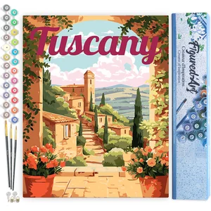 Figured'Art Schilderen op Nummer Volwassenen canvas Reisposter Toscane... pas cher