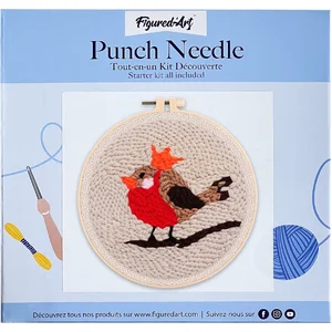 Figured'Art Punch Needle Kit voor Volwassenen en Kinderen - Rood Roodb... pas cher