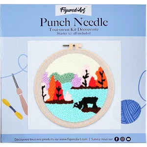 Figured'Art Punch Needle Kit voor Volwassenen en Kinderen - Rendier bi...
