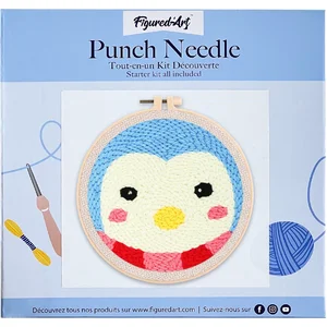 Figured'Art Punch Needle Kit voor Volwassenen en Kinderen - Pinguïn pas cher