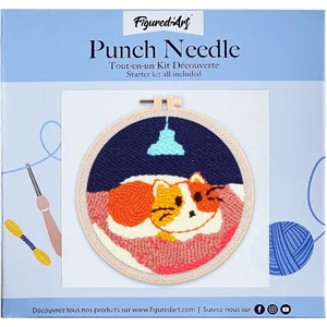 Figured'Art Punch Needle Kit voor Volwassenen en Kinderen - Een kat in...