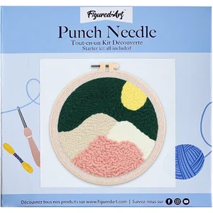 Figured'Art Punch Needle Kit voor Volwassenen en Kinderen - Bergtoppen... pas cher