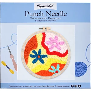 Figured'Art Punch Needle Kit voor Volwassenen en Kinderen - Bloemen in... pas cher