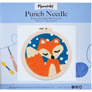 Figured'Art Punch Needle Kit voor Volwassenen en Kinderen - Vos in de ... pas cher